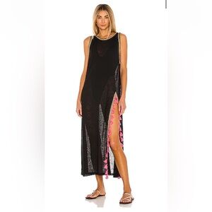 Pitusa Tassel Slit Coverup in Black